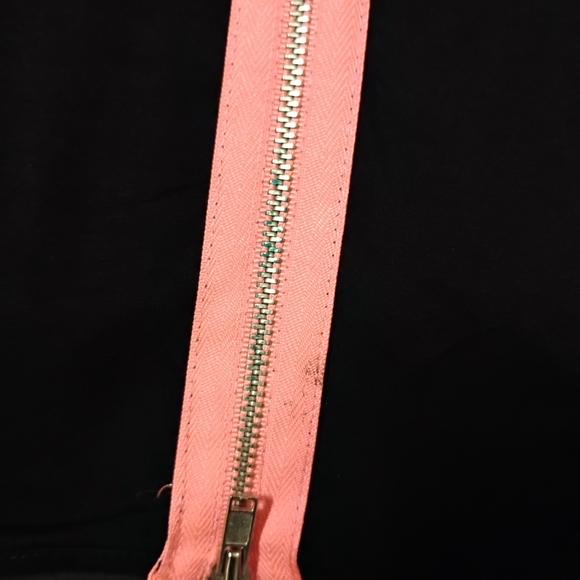 Black Fit-and-Flare Mini Dress with Pink Back Zip - Picture 2 of 8